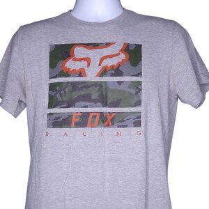 Fox Racing Mens Graphic T-Shirt M Gray Camouflage Short Sleeve Crew Neck